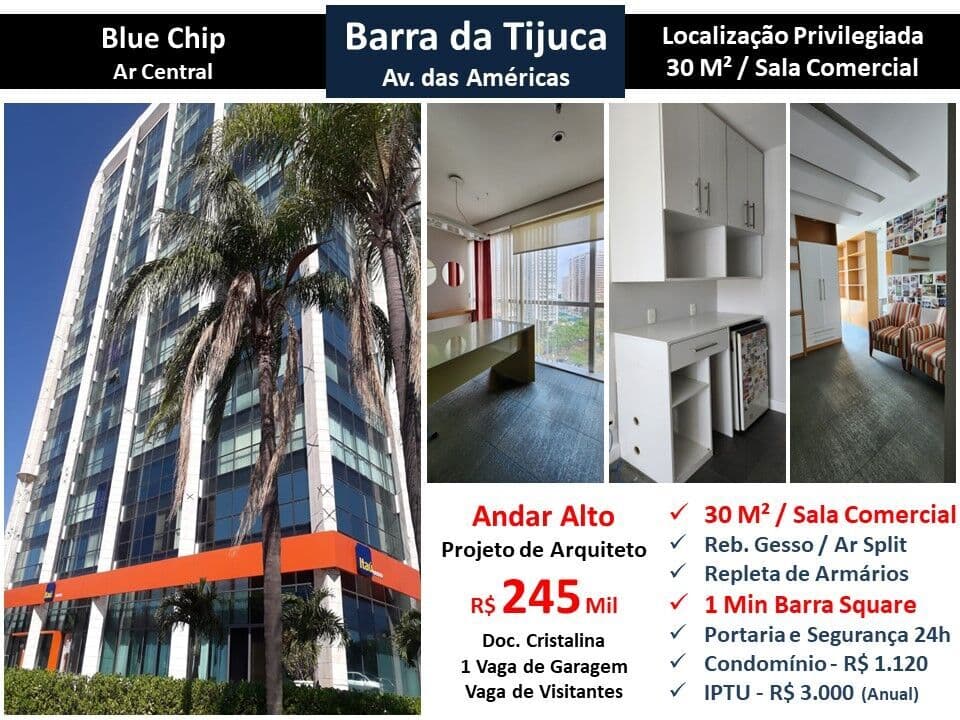Sala Barra da Tijuca Blue Chip 30M²