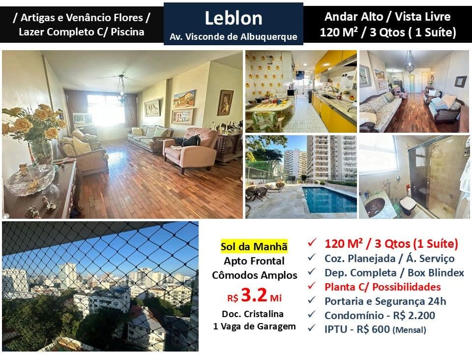 Apto Leblon Visconde de Albuquerque 120M²