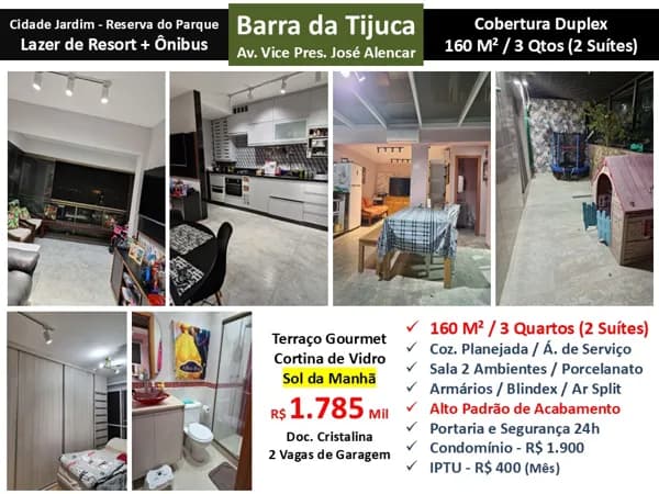 Cob Barra da Tijuca Cidade Jardim Reserva do Parque 160M²