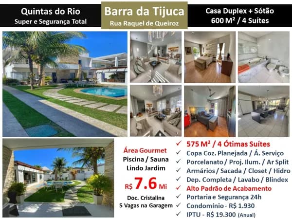 Casa Barra da Tijuca Quintas do Rio 575M²