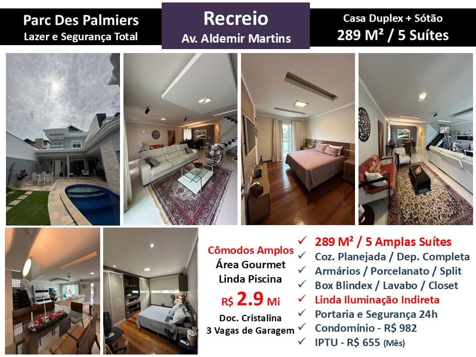Casa Recreio Parc des Palmiers 289M² 2
