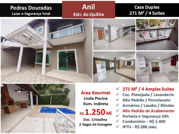 Casa JPA Anil Pedras Douradas 271M²