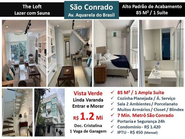 Apto São Conrado The Loft 85M²