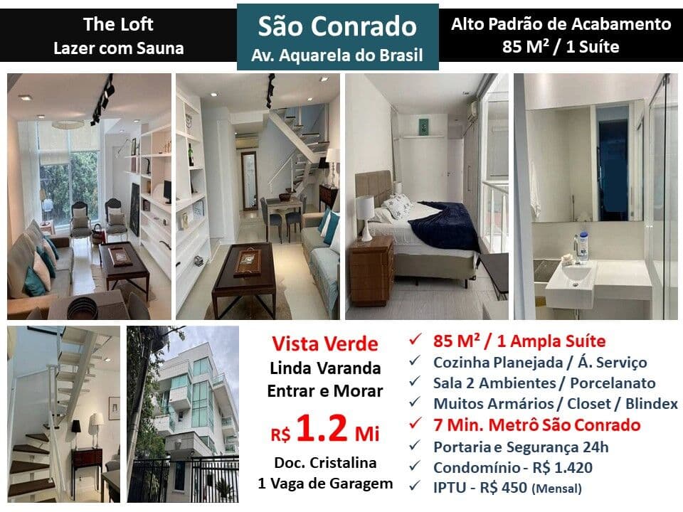 Apto São Conrado The Loft 85M²