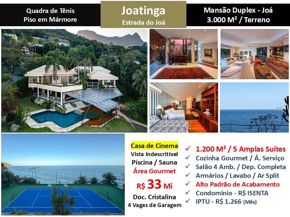Casa Joatinga Estrada do Joá 1200M²