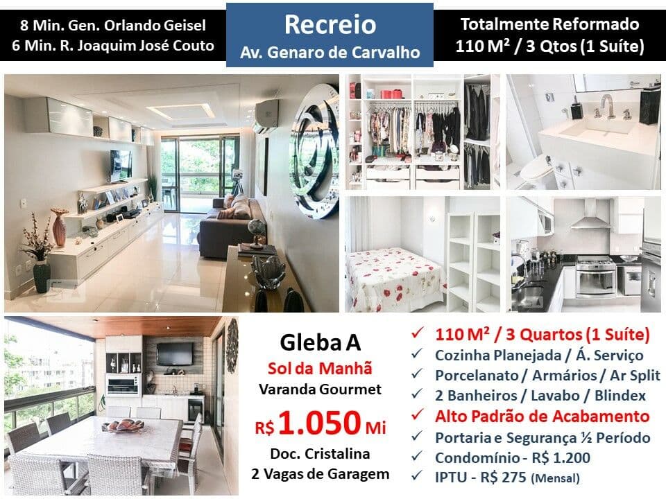 Apto Recreio Gleba B Genaro de Carvalho 110M² 2
