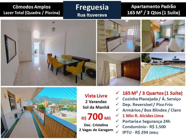 Apto JPA Freguesia Ituverava 165M²