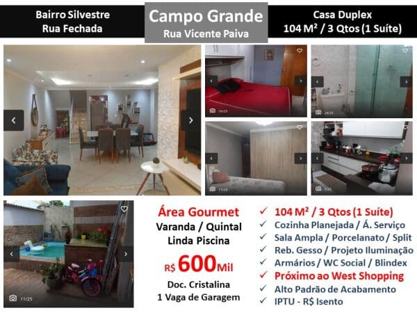 Casa Campo Grande Silvestre Vicente Paiva 104M²