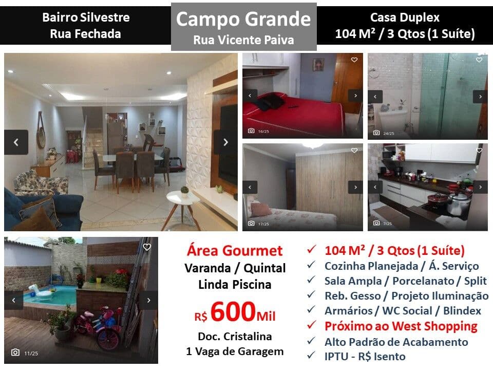 Casa Campo Grande Silvestre Vicente Paiva 104M²