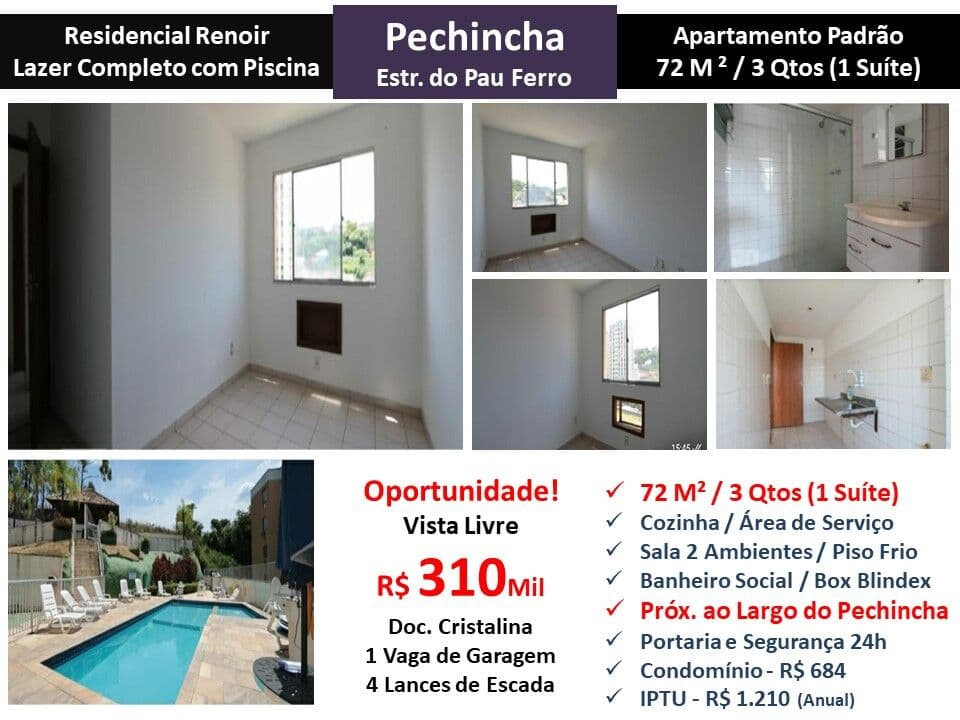 Apto JPA Pechincha Renoir 72M²