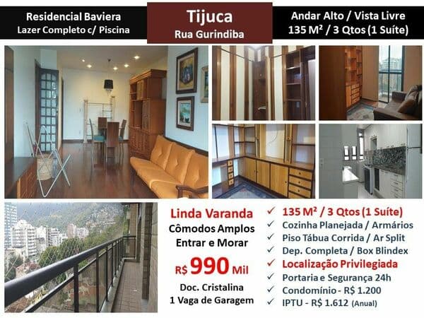 Apto Tijuca Res. Baviera 135M²