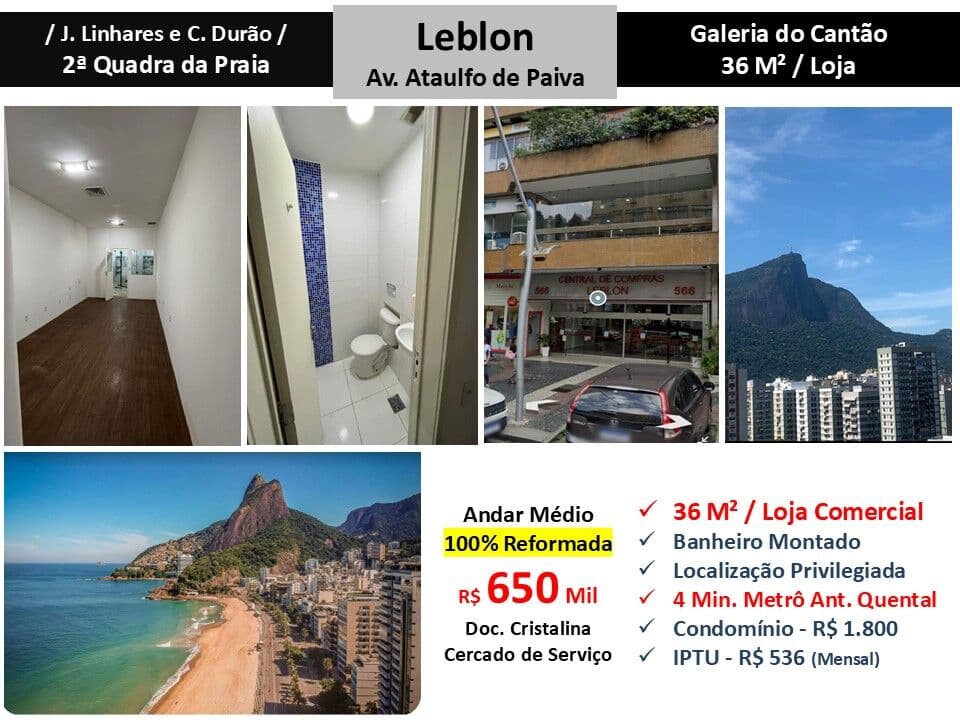 Loja Leblon Ataulfo de Paiva 36M²
