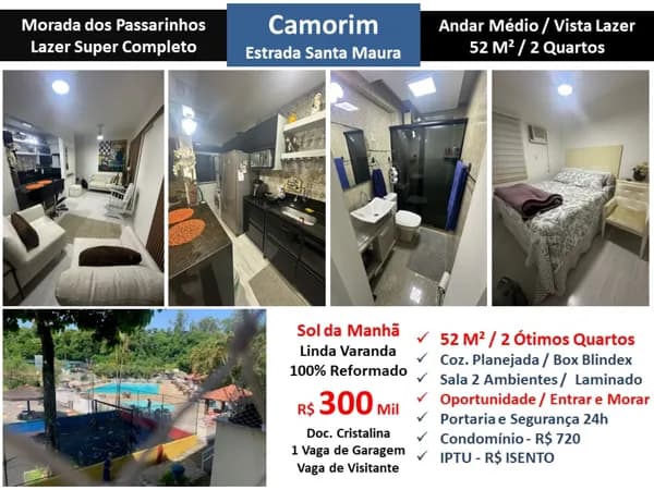 Apto Barra da Tijuca Camorim Morada dos Passarinhos 52M²