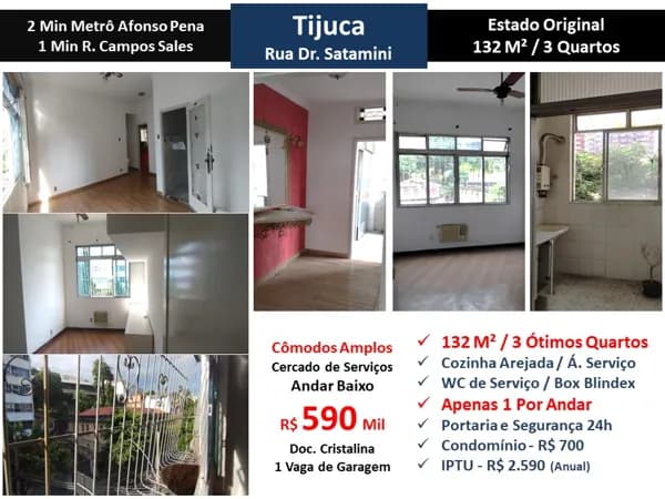 Apto Tijuca Dr. Satamini 132M²