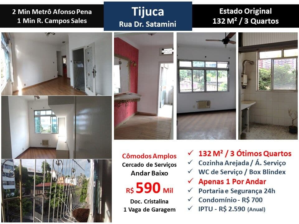 Apto Tijuca Dr. Satamini 132M²