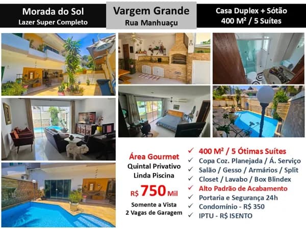 Casa Vargem Grande Morada do Sol 400M²