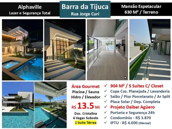 Casa Barra da Tijuca Alphaville 904M²