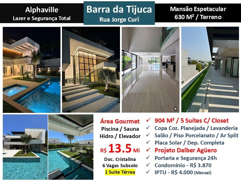 Casa Barra da Tijuca Alphaville 904M²