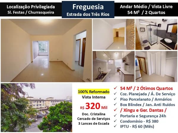 Apto JPA Freguesia Três Rios 54M²