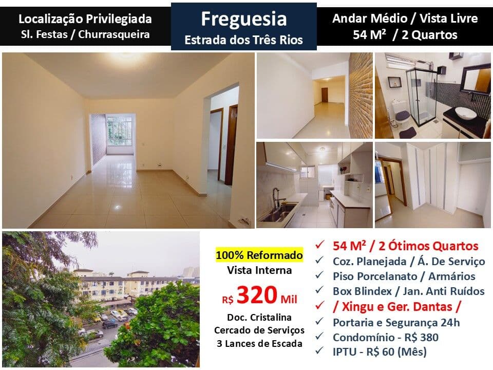 Apto JPA Freguesia Três Rios 54M²