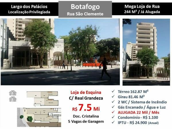 Loja Botafogo Largo dos Palácios 244M²