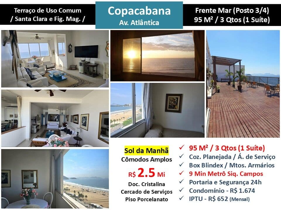 Apto Copacabana Praia Atlântica 95M² 2