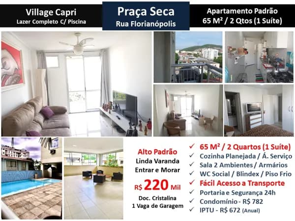 Apto JPA Praça Seca Florianópolis Village Capri 65M²
