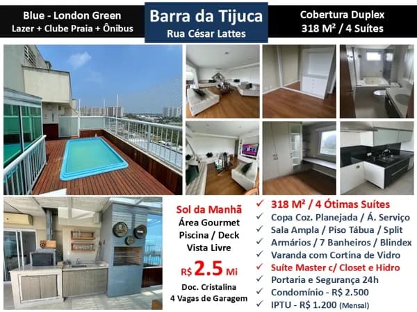 Cob Barra da Tijuca Blue London Green 318M²