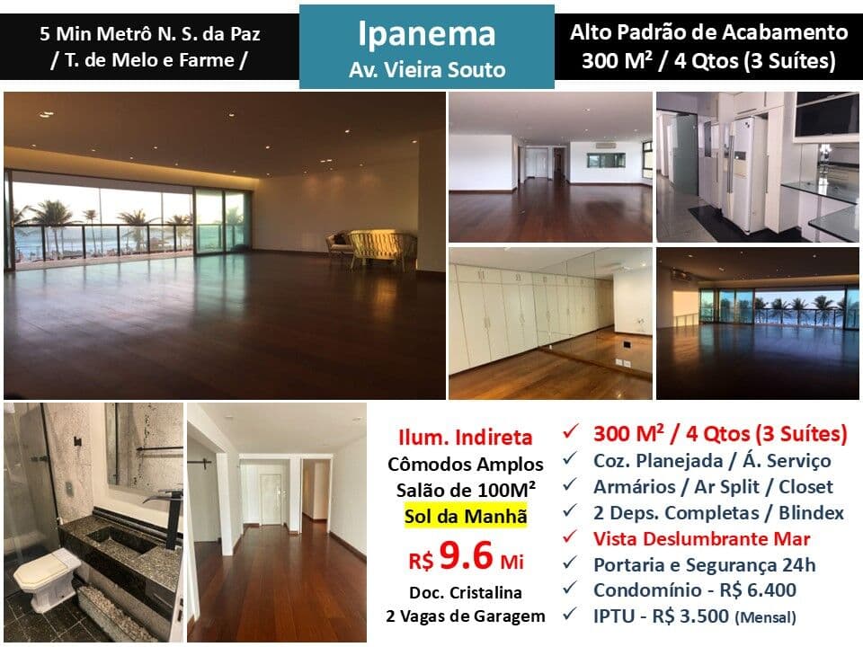 Apto Ipanema Praia Vieira Souto 300M² 5
