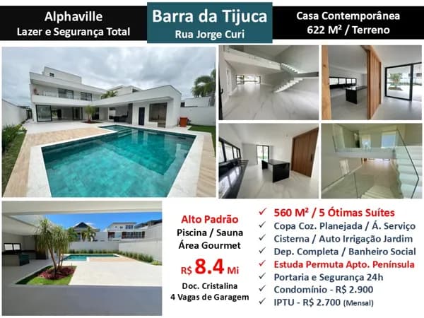 Casa Barra da Tijuca Alphaville 560M²
