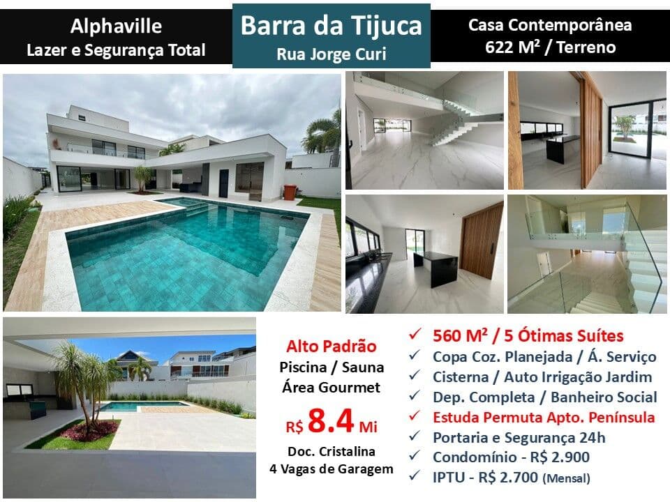 Casa Barra da Tijuca Alphaville 560M²