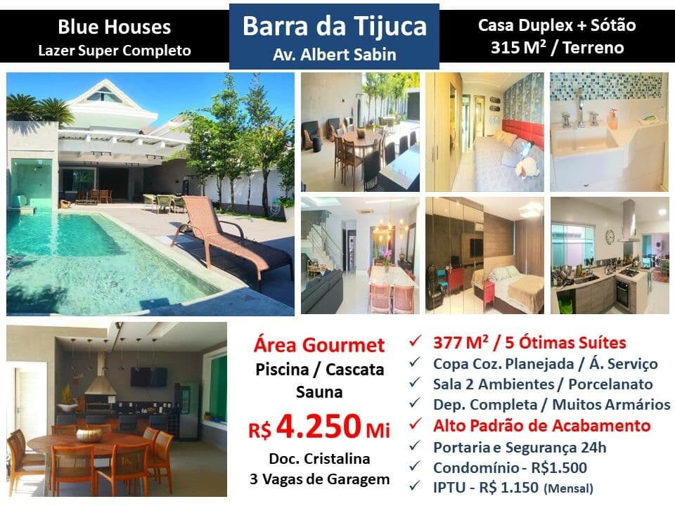 Casa Barra da Tijuca Blue Houses 377M²