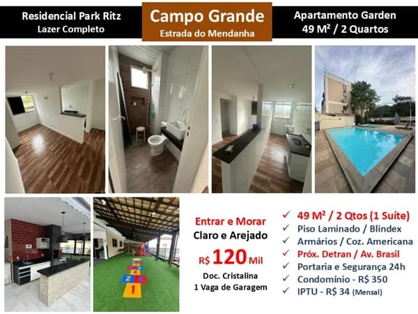 Apto Campo Grande Park Ritz 49M² Garden