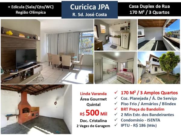 Casa JPA Curicica Sd. José Costa 170M²