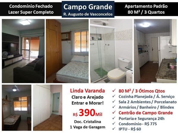 Apto Campo Grande Augusto de Vasconcelos 80M²