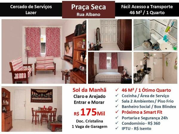 Apto JPA Praça Seca Albano 46M²