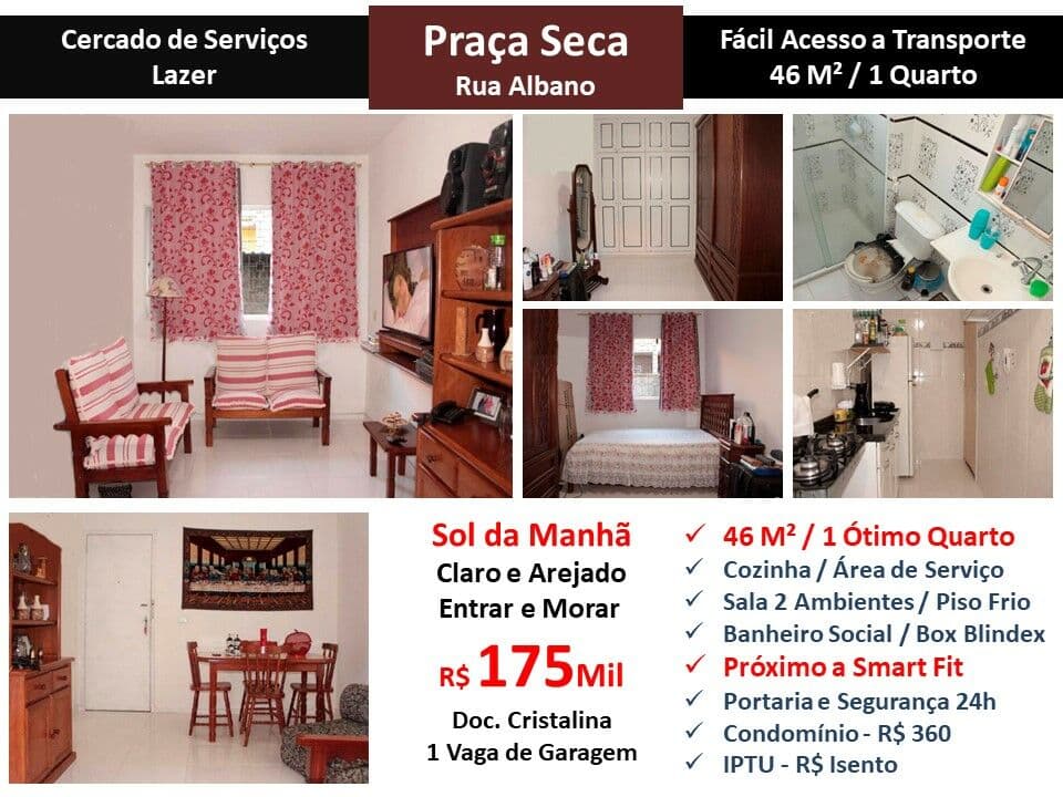 Apto JPA Praça Seca Albano 46M²