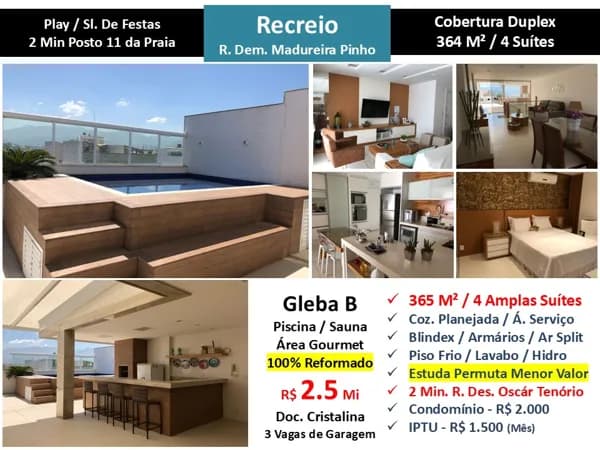 Cob Recreio Gleba B Praia Madureira Pinho 364M²