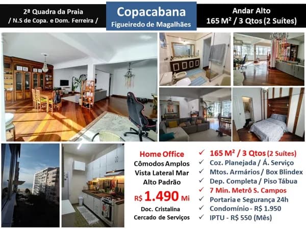 Apto Copacabana Fig. Magalhães 165M²