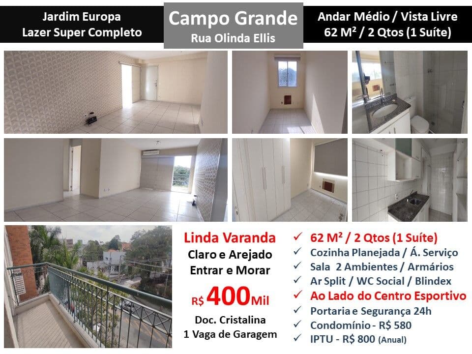 Apto Campo Grande Jardim Europa 62M² 3