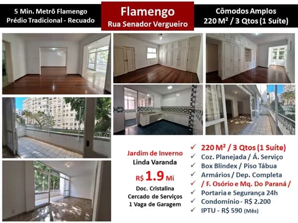 Apto Flamengo Sen. Vergueiro 220M²