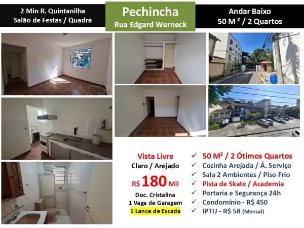 Apto JPA Freguesia Edgard Werneck 50M²