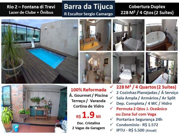 Cob Barra da Tijuca Curicica Rio 2 Fontana di Trevi 228M²
