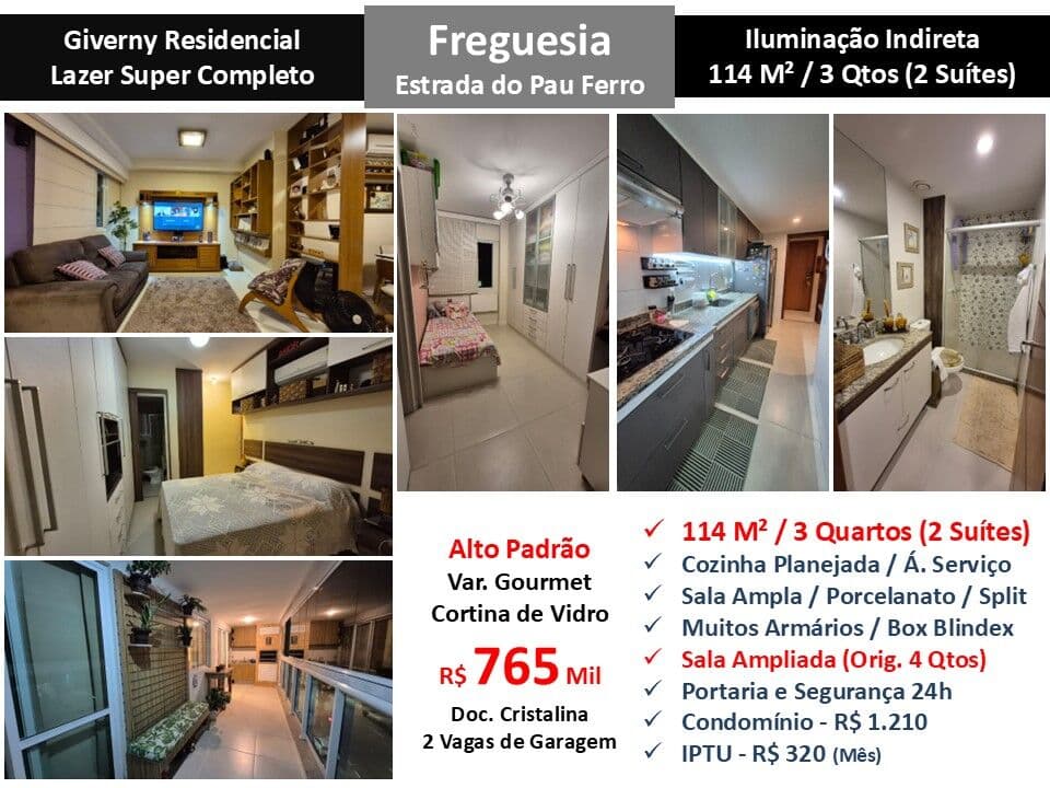 Apto JPA Freguesia Pau Ferro Giverny 114M²