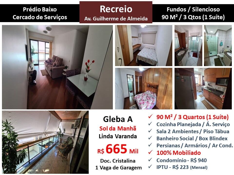 Apto Recreio Gleba A Praia Guilherme de Almeida 90M²