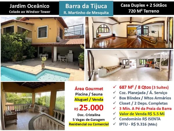 Casa Barra da Tijuca JO Praia Martinho de Mesquita 687M² 2