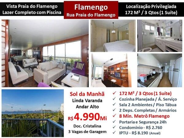Apto Flamengo Praia 172M²