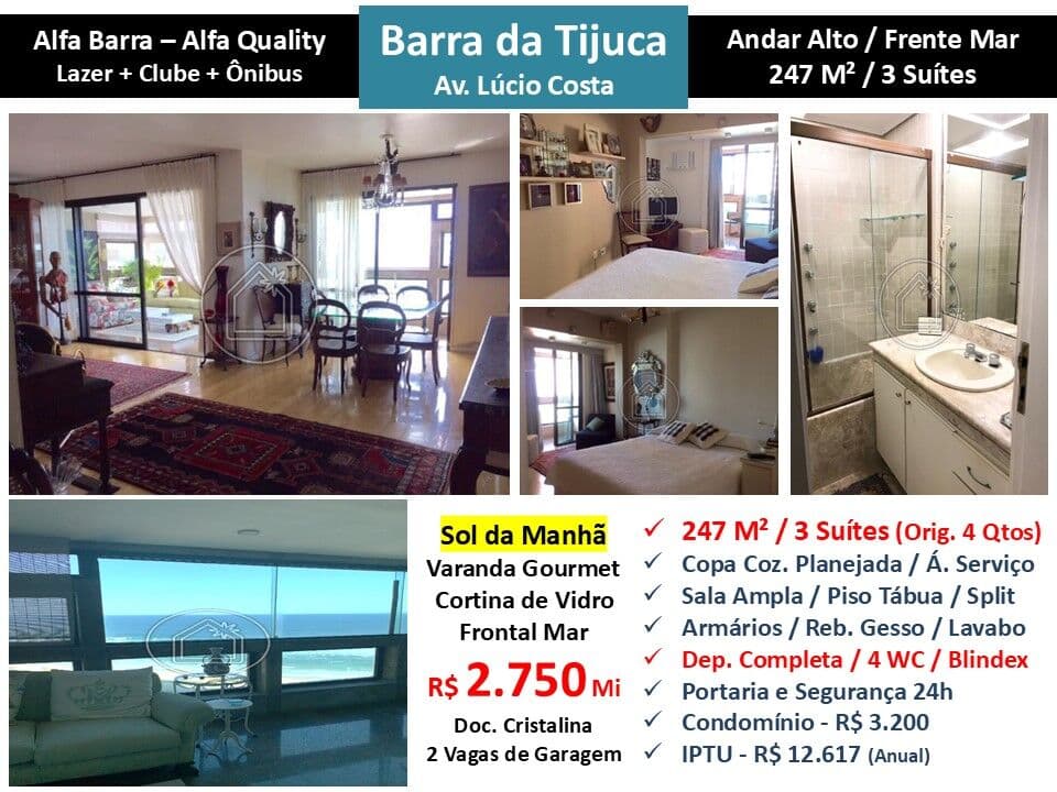 Apto Barra da Tijuca Praia Alfa Quality 247M² 3