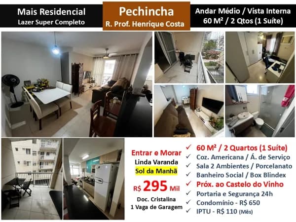 Apto JPA Pechincha Mais Residencial 60M²