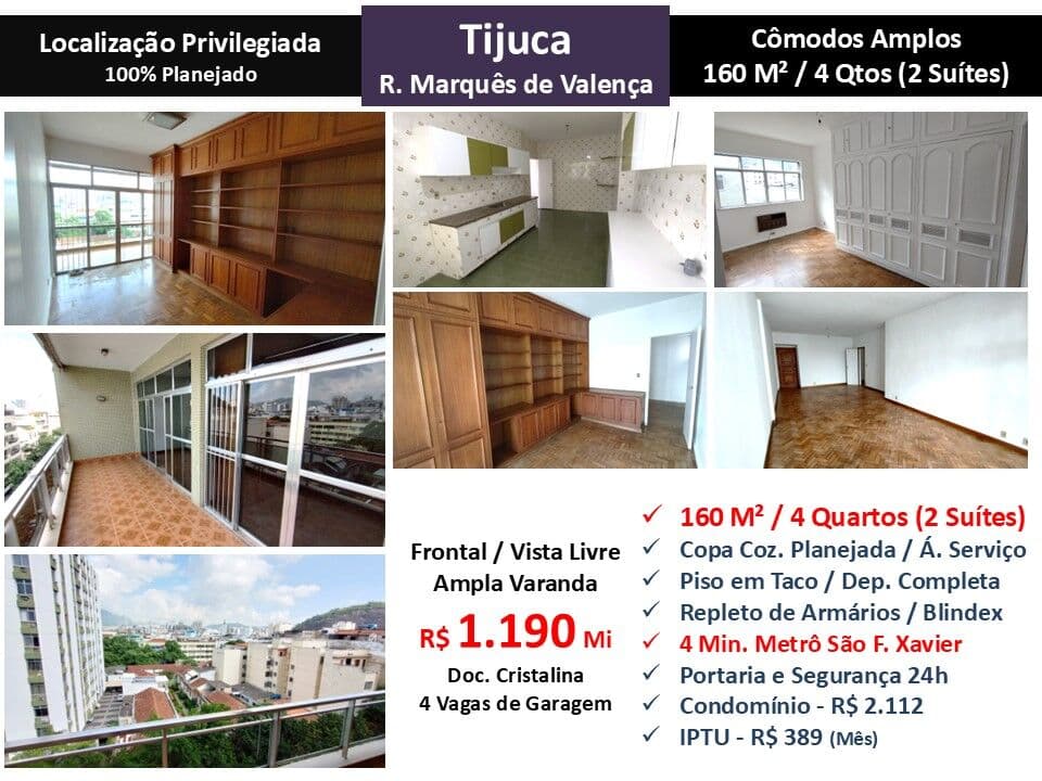 Apto Tijuca Marques de Valença 160M²